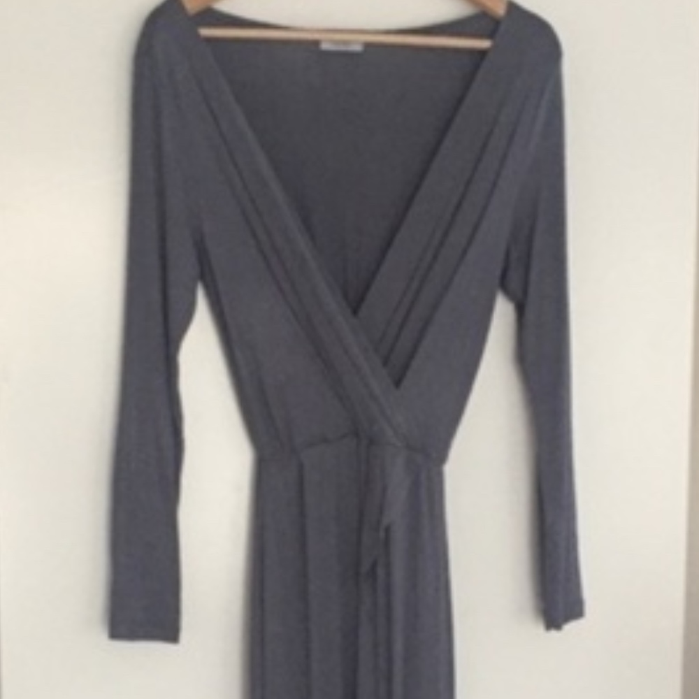 Grey Maxi Wrap Dress